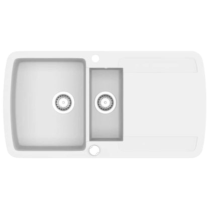 Granite Kitchen Sink Double Basin White