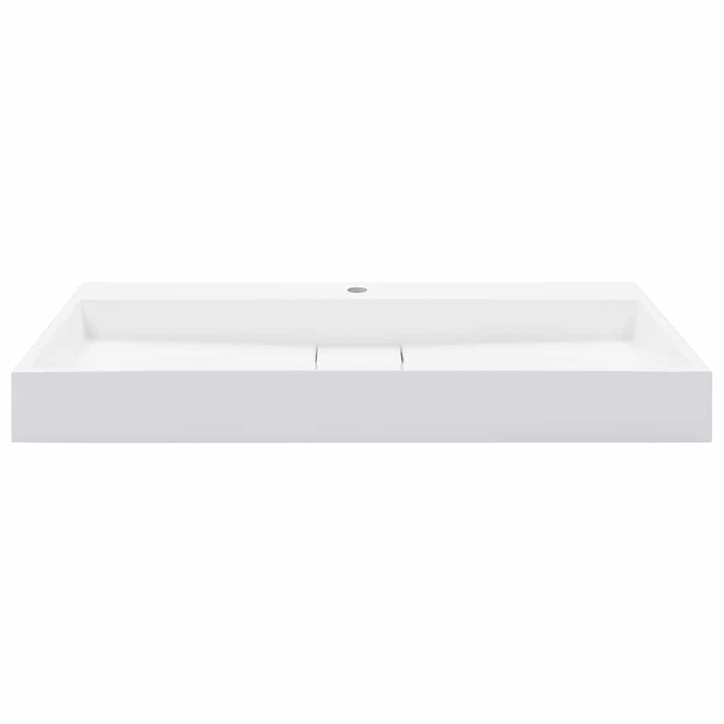 144066 vidaXL Wash Basin 100x46x11 cm Mineral Cast/Marble Cast White 3
