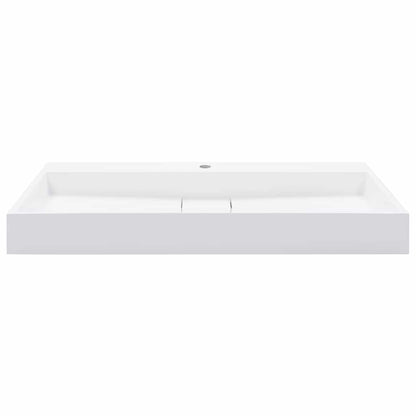 144066 vidaXL Wash Basin 100x46x11 cm Mineral Cast/Marble Cast White 3