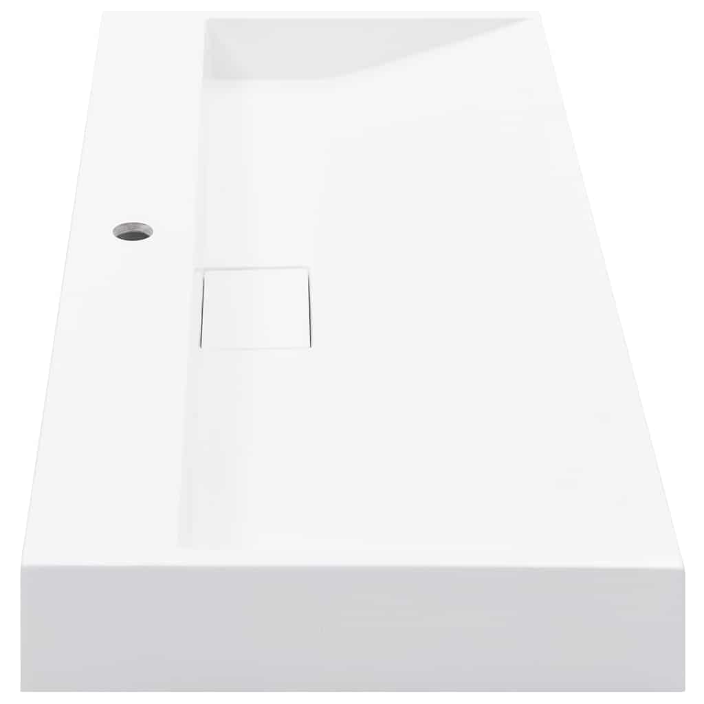 144066 vidaXL Wash Basin 100x46x11 cm Mineral Cast/Marble Cast White 5