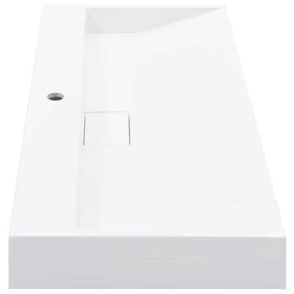 144066 vidaXL Wash Basin 100x46x11 cm Mineral Cast/Marble Cast White 5
