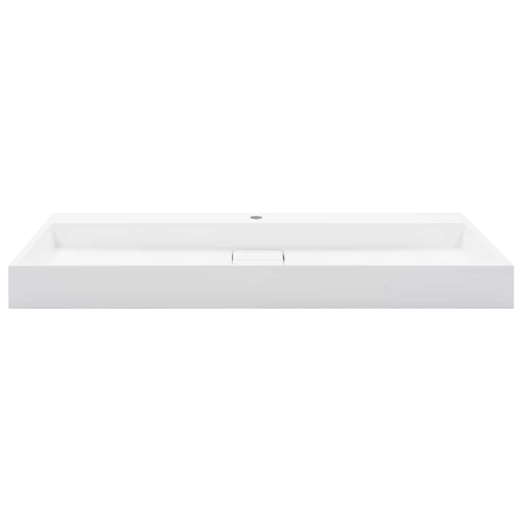 vidaXL Wash Basin 120x46x11 cm Mineral Cast/Marble Cast White 3