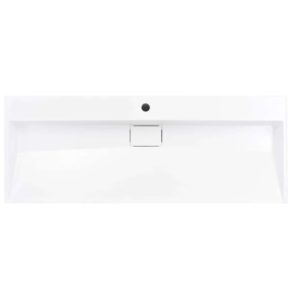 vidaXL Wash Basin 120x46x11 cm Mineral Cast/Marble Cast White 4