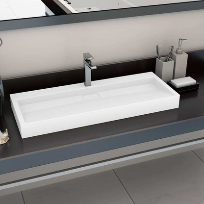 vidaXL Wash Basin 120x46x11 cm Mineral Cast/Marble Cast White 1