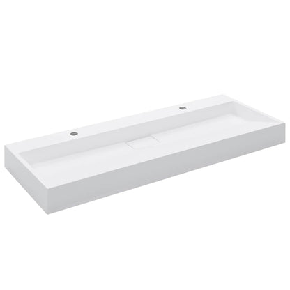 144068 vidaXL Wash Basin 120x46x11 cm Mineral Cast/Marble Cast White 2