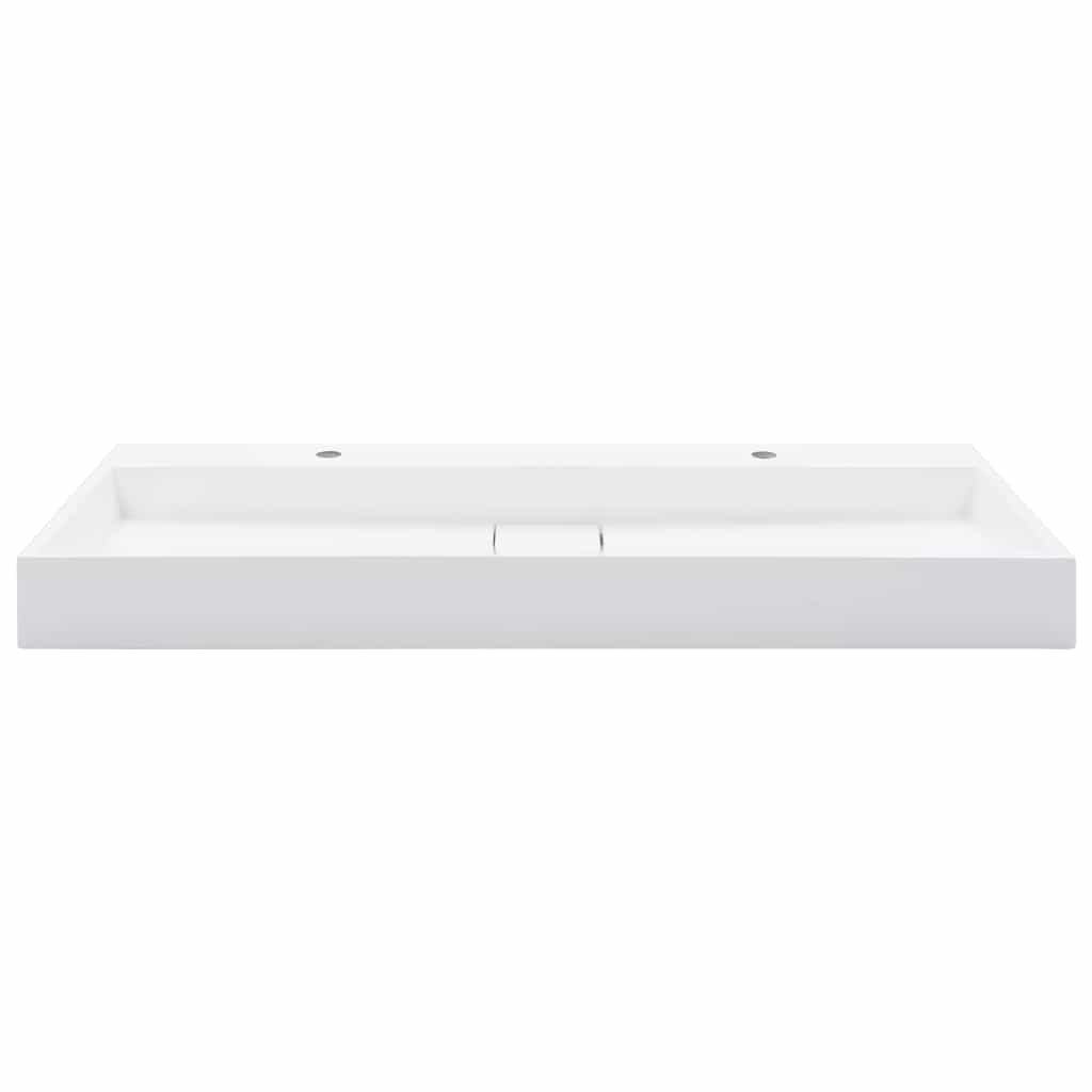 144068 vidaXL Wash Basin 120x46x11 cm Mineral Cast/Marble Cast White 3