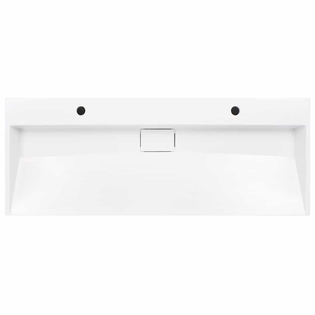144068 vidaXL Wash Basin 120x46x11 cm Mineral Cast/Marble Cast White 4