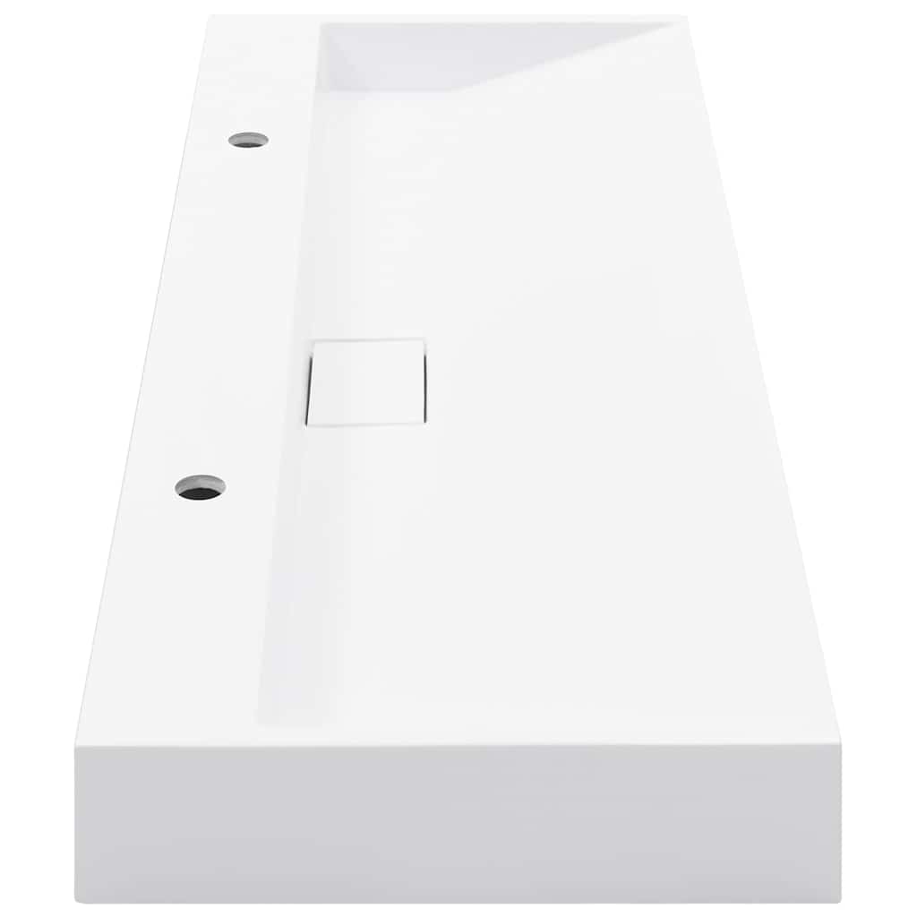 144068 vidaXL Wash Basin 120x46x11 cm Mineral Cast/Marble Cast White 6