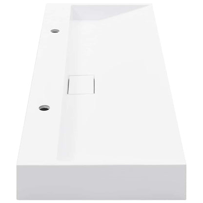 144068 vidaXL Wash Basin 120x46x11 cm Mineral Cast/Marble Cast White 6