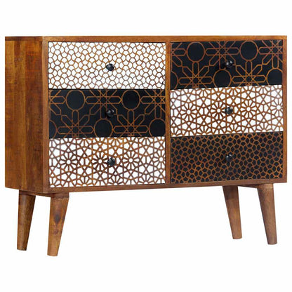 247916 vidaXL Sideboard with Printed Pattern 90x30x70 cm Solid Mango Wood 4