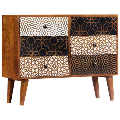 247916 vidaXL Sideboard with Printed Pattern 90x30x70 cm Solid Mango Wood 5