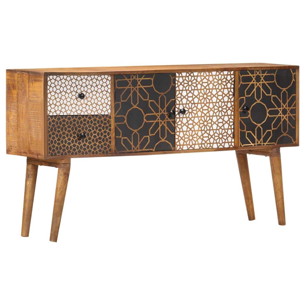 247917 vidaXL Sideboard with Printed Pattern 130x30x70 cm Solid Mango Wood 1