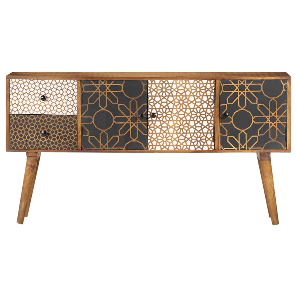 247917 vidaXL Sideboard with Printed Pattern 130x30x70 cm Solid Mango Wood 2