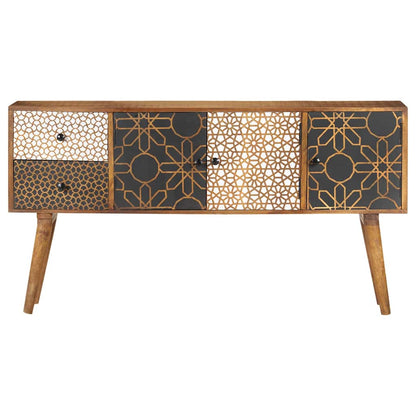 247917 vidaXL Sideboard with Printed Pattern 130x30x70 cm Solid Mango Wood 2