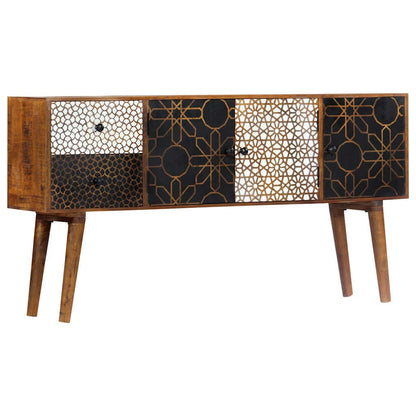 247917 vidaXL Sideboard with Printed Pattern 130x30x70 cm Solid Mango Wood 4