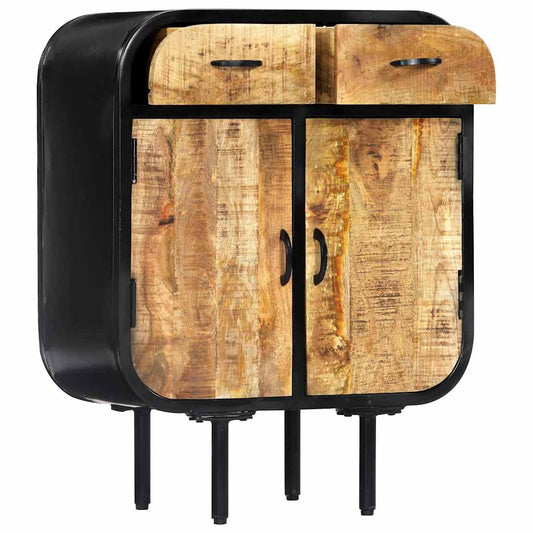 vidaXL Sideboard | Brown and Black | Solid mango wood, powder-coated iron 2