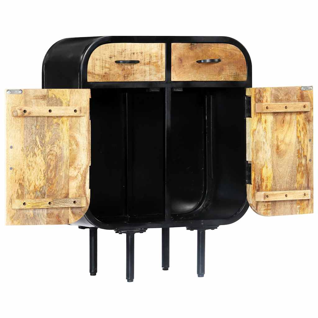 vidaXL Sideboard | Brown and Black | Solid mango wood, powder-coated iron 3
