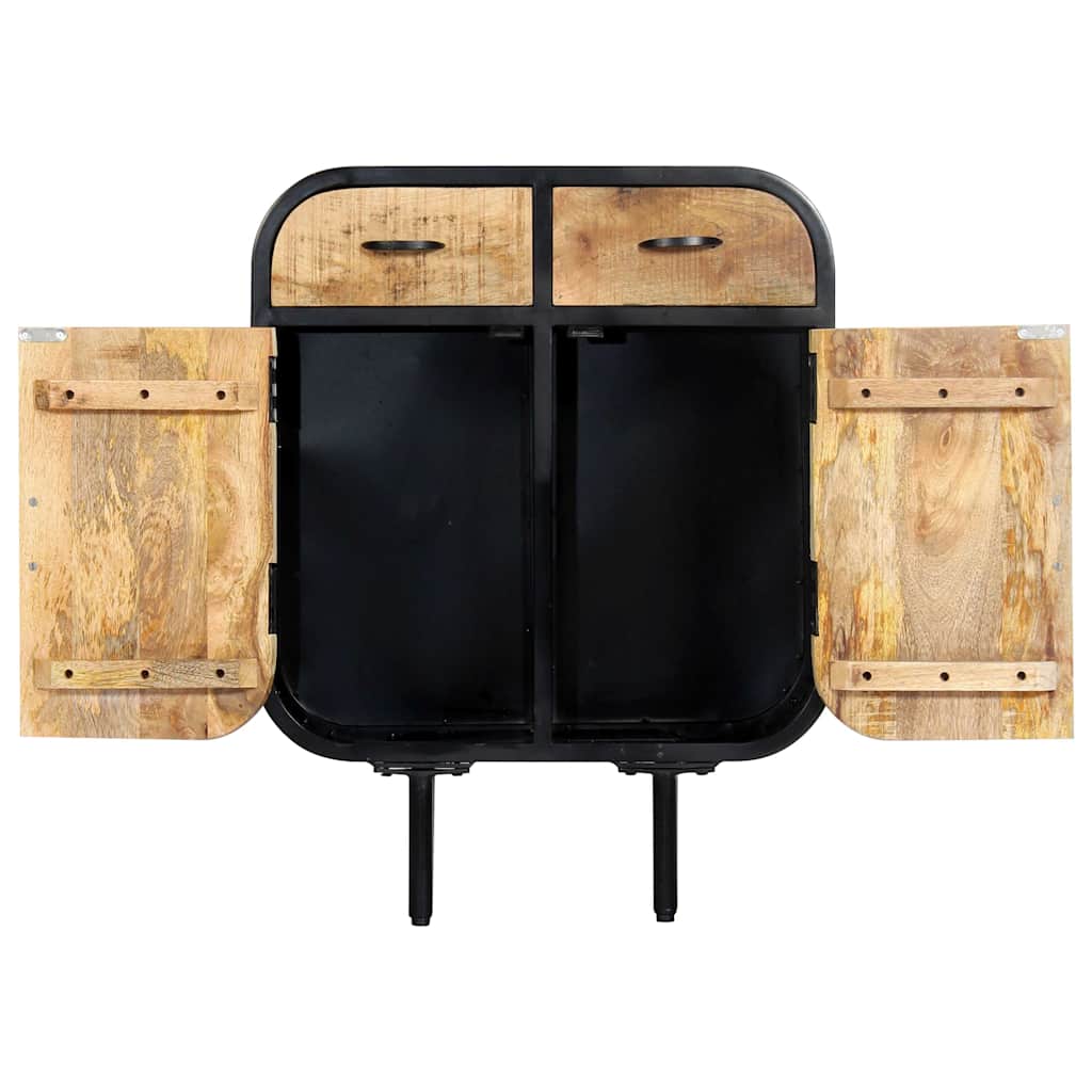 vidaXL Sideboard | Brown and Black | Solid mango wood, powder-coated iron 5