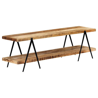 vidaXL TV Cabinet | Natural wood with black metal 1