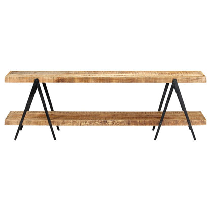 vidaXL TV Cabinet | Natural wood with black metal 2