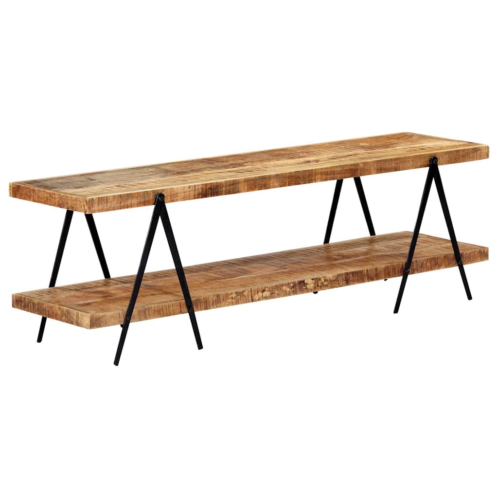 vidaXL TV Cabinet | Natural wood with black metal 6