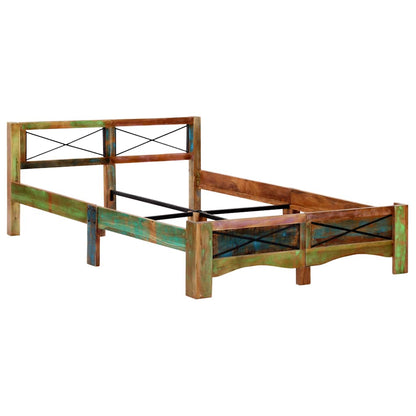 vidaXL Bed Frame without Mattress Solid Reclaimed Wood 140x200 cm 2