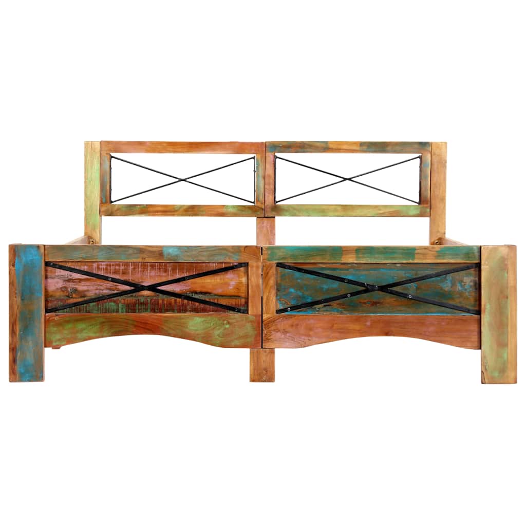 vidaXL Bed Frame without Mattress Solid Reclaimed Wood 140x200 cm 3