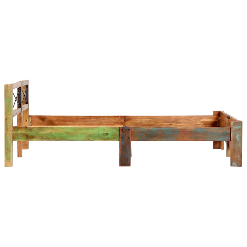 vidaXL Bed Frame without Mattress Solid Reclaimed Wood 140x200 cm 4