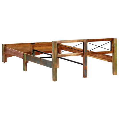 vidaXL Bed Frame without Mattress Solid Reclaimed Wood 140x200 cm 5