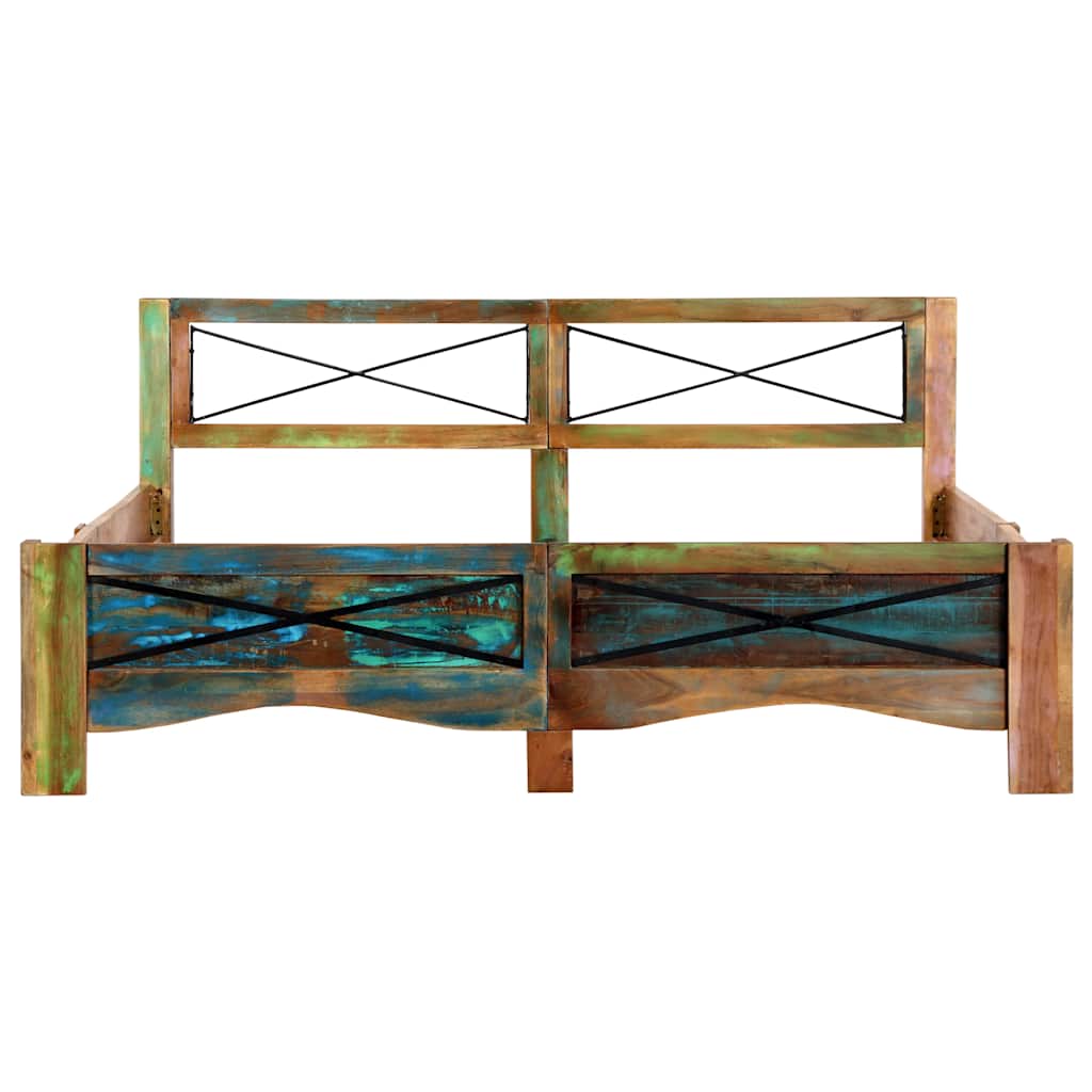 vidaXL Bed Frame without Mattress Solid Reclaimed Wood 160x200 cm 3