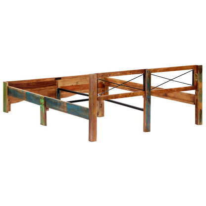 vidaXL Bed Frame without Mattress Solid Reclaimed Wood 160x200 cm 5