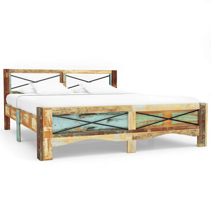 vidaXL Bed Frame without Mattress Solid Reclaimed Wood 180x200 cm 1