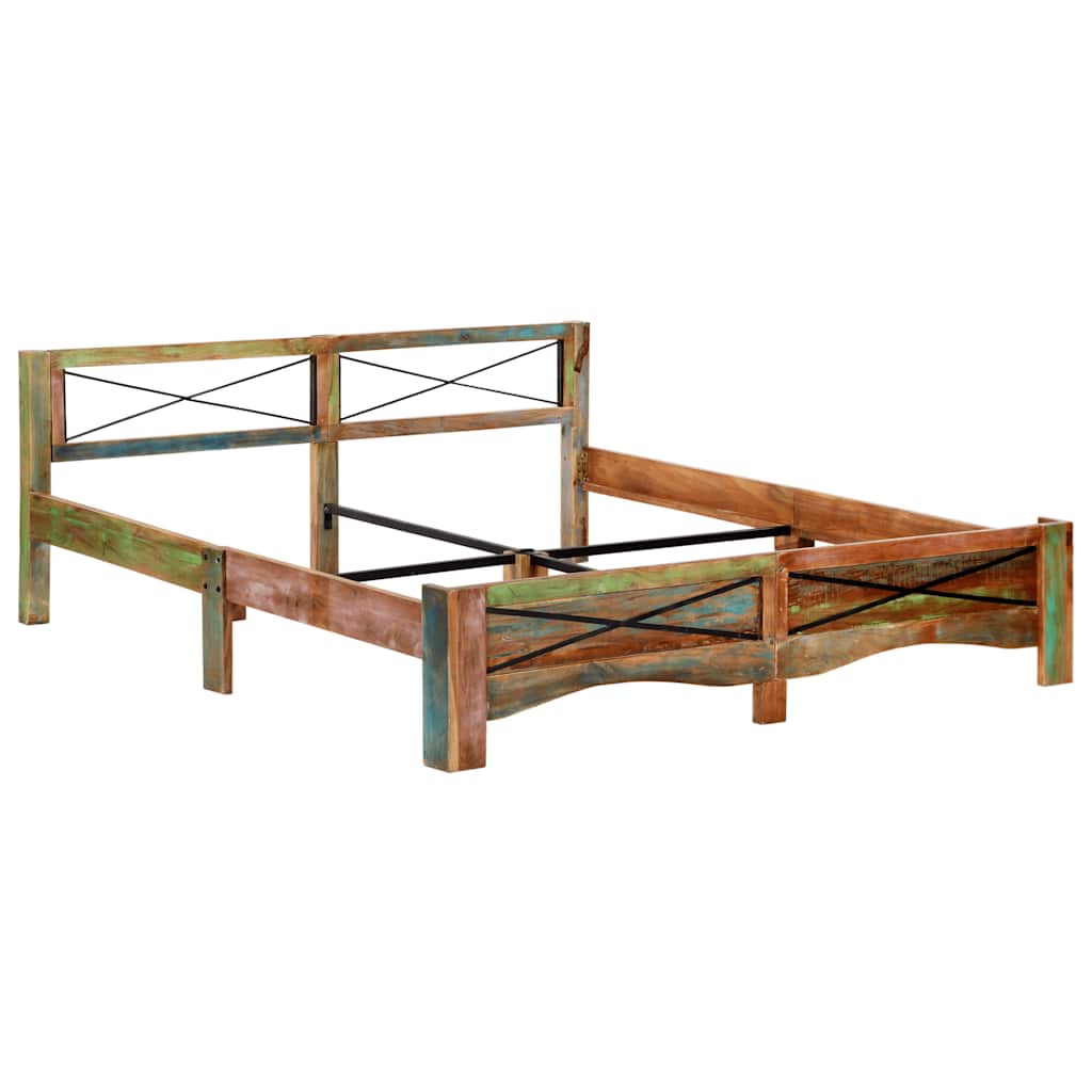 vidaXL Bed Frame without Mattress Solid Reclaimed Wood 180x200 cm 2
