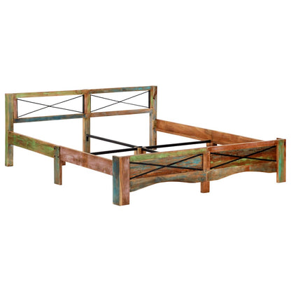 vidaXL Bed Frame without Mattress Solid Reclaimed Wood 180x200 cm 2