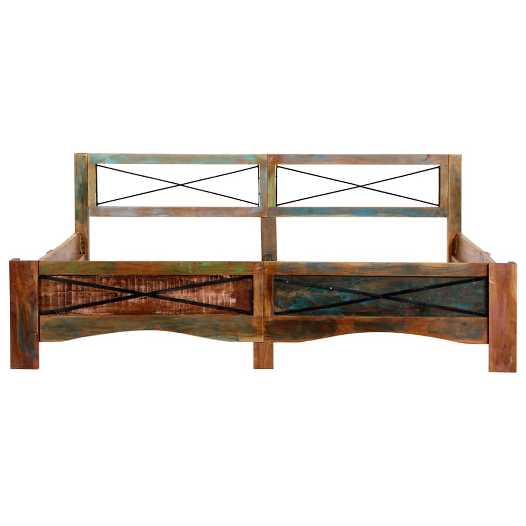 vidaXL Bed Frame without Mattress Solid Reclaimed Wood 180x200 cm 3