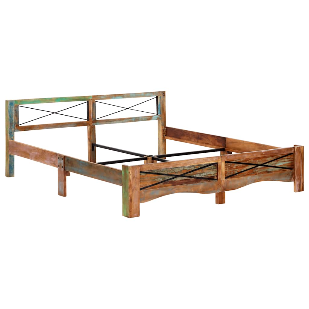 vidaXL Bed Frame without Mattress Solid Reclaimed Wood 180x200 cm 4