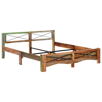vidaXL Bed Frame without Mattress Solid Reclaimed Wood 180x200 cm 4