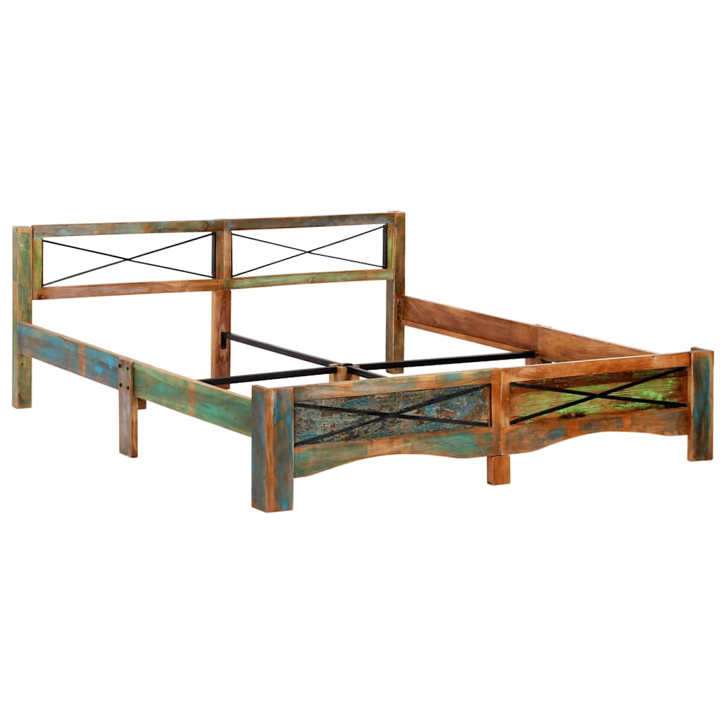 vidaXL Bed Frame without Mattress Solid Reclaimed Wood 180x200 cm 5