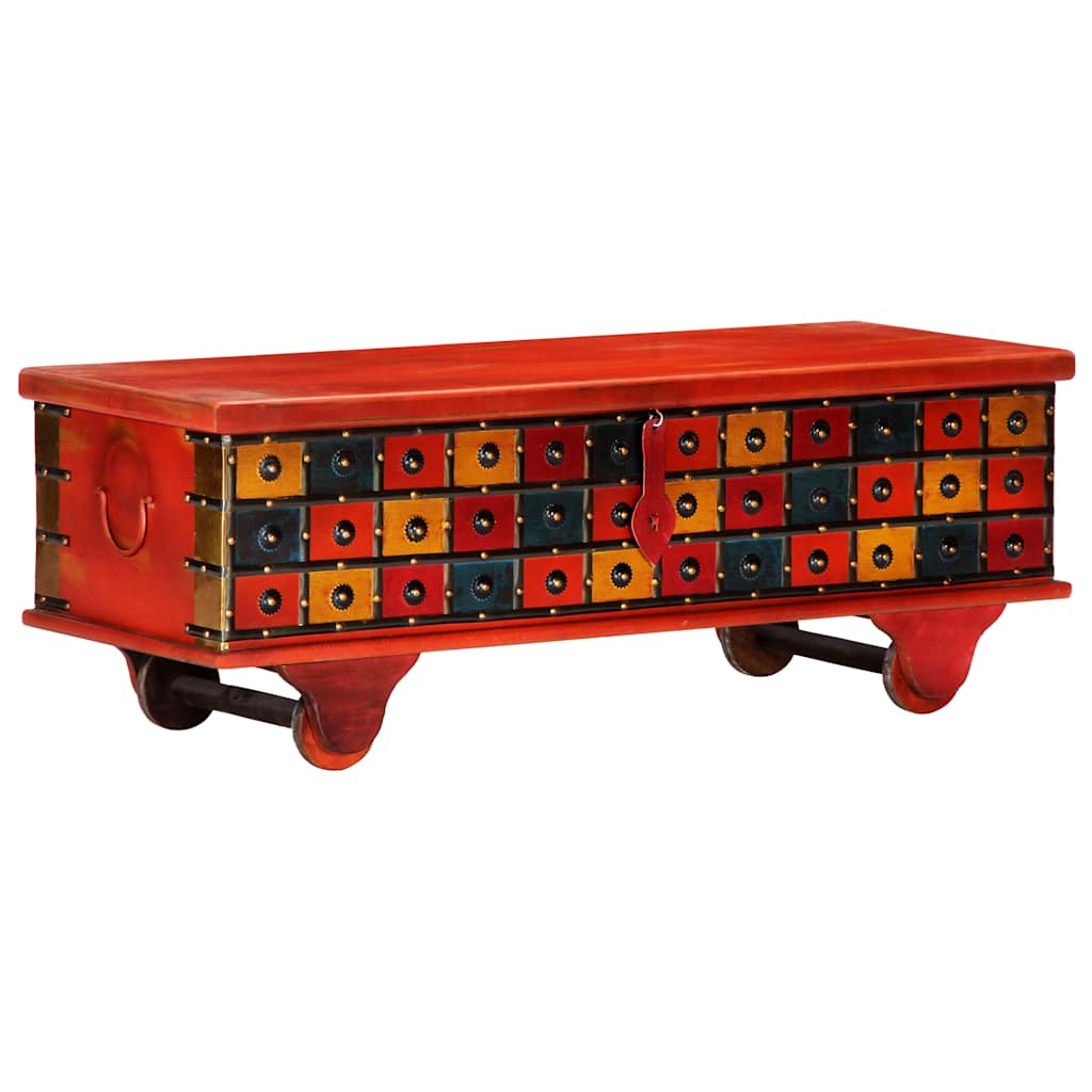 247669 vidaXL Storage Box Red 110x40x40 cm Solid Acacia Wood 1