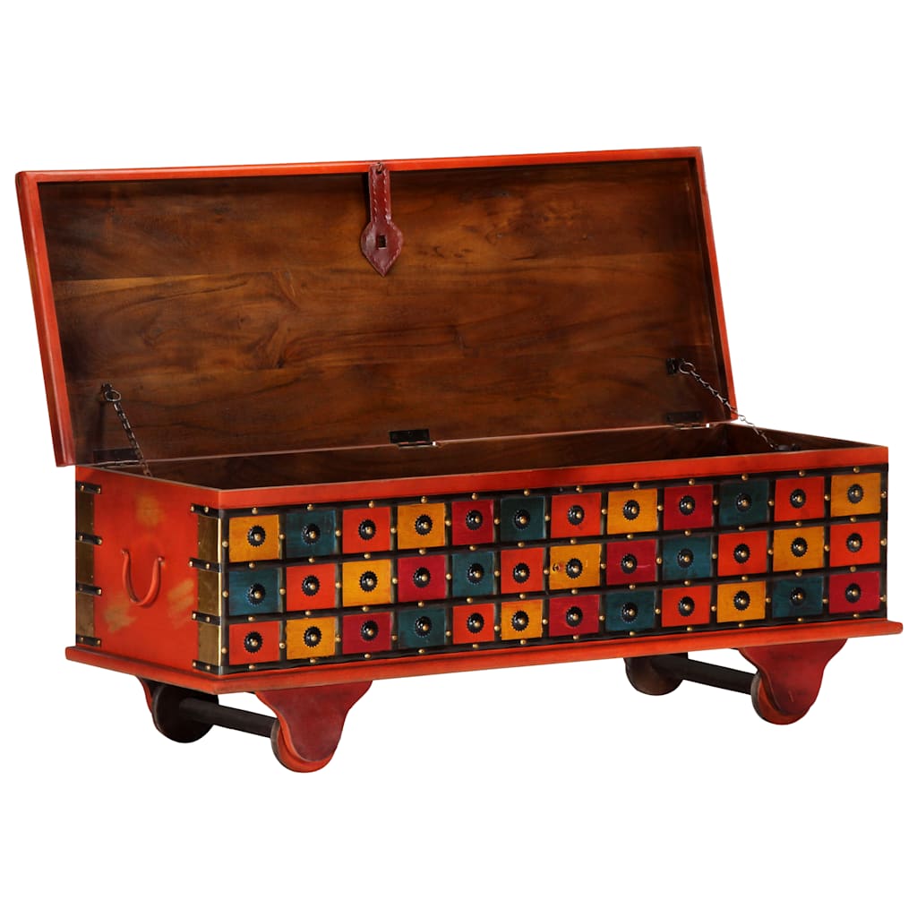 247669 vidaXL Storage Box Red 110x40x40 cm Solid Acacia Wood 2