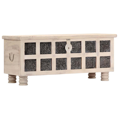 247670 vidaXL Storage Box White 110x40x45 cm Solid Acacia Wood 3