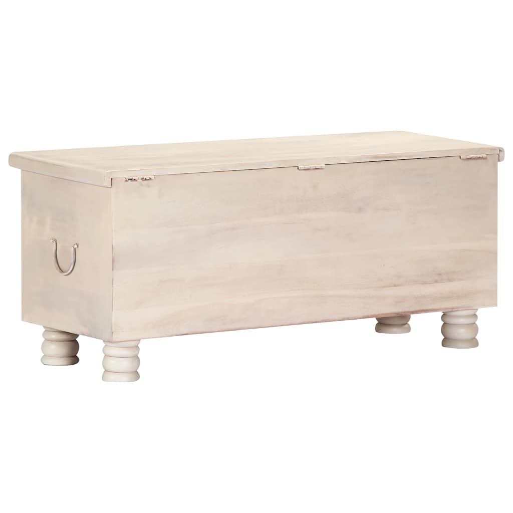 247670 vidaXL Storage Box White 110x40x45 cm Solid Acacia Wood 5