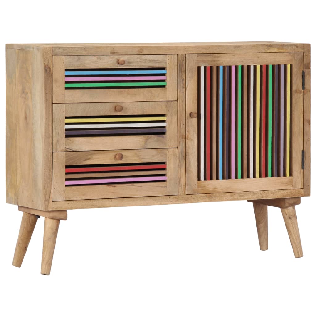 vidaXL Sideboard | Natural Mango Wood | Solid Mango Wood and Engineered Wood 1