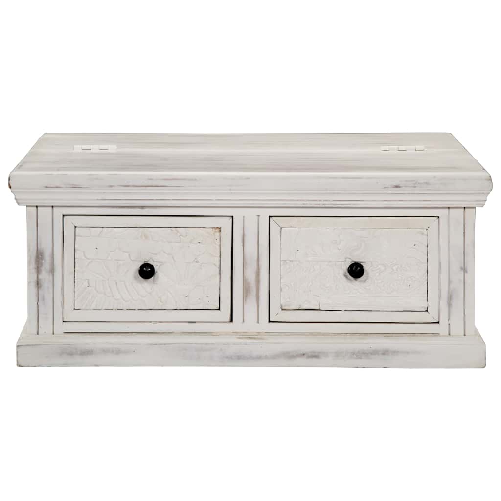 vidaXL Coffee Table White 70x70x30 cm Solid Mango Wood 2