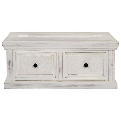 vidaXL Coffee Table White 70x70x30 cm Solid Mango Wood 2