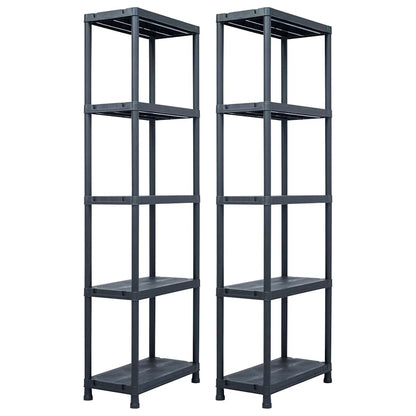 Storage Shelf Rack Black 500 kg Plastic Height 180 cm 2