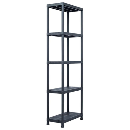 Storage Shelf Rack Black 500 kg Plastic Height 180 cm 5