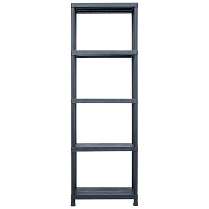 vidaXL Storage Shelf Racks 5 pcs Black 125 kg 60x30x180 cm Plastic 3