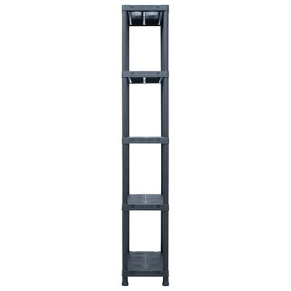 Storage Shelf Rack Black 500 kg Plastic Height 180 cm 5