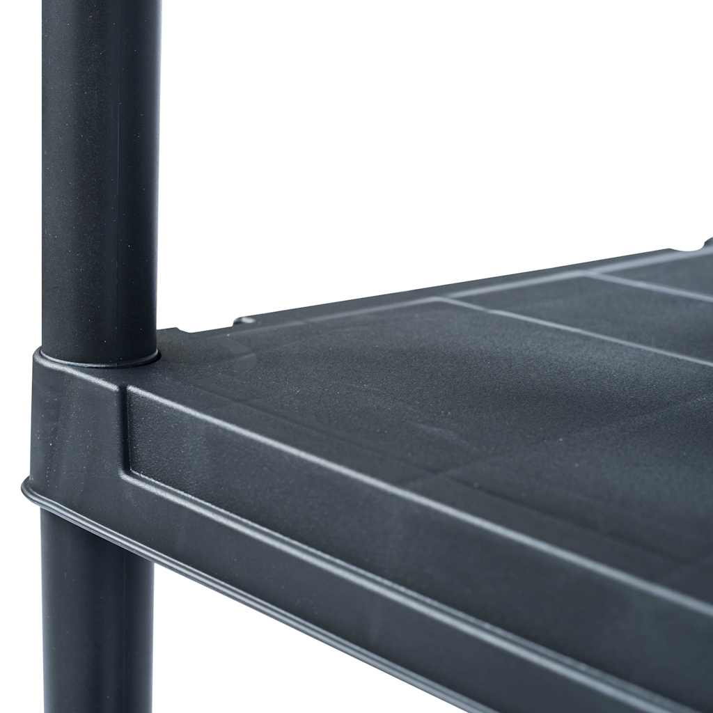 vidaXL Storage Shelf Racks 5 pcs Black 125 kg 60x30x180 cm Plastic 5